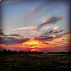 Silhouette of landscape at sunset