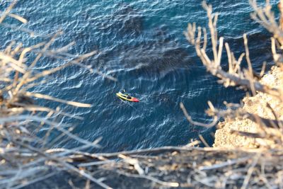 High angle view of water in sea