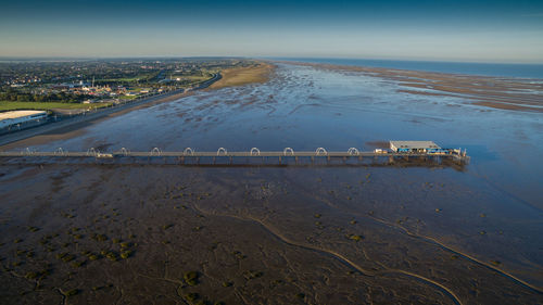 High angle view of sea against sky