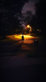 Full length of people on road at night