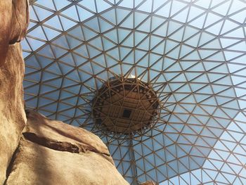 Low angle view of skylight in building