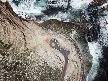 Aerial view of sore on road