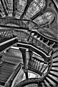 Low angle view of spiral staircase in building