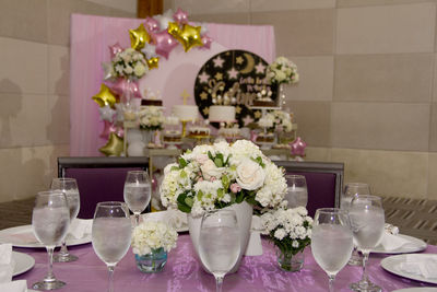 Flowers in vase on table