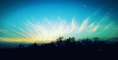 Silhouette of landscape at sunset