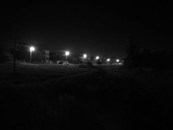 View of illuminated street light at night