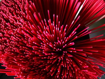 Close-up view of illuminated red lights