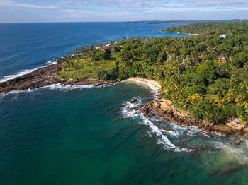 High angle view of sea against sky