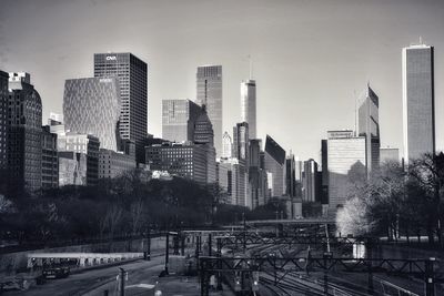 View of skyscrapers in city