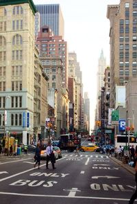 City street with buildings in background