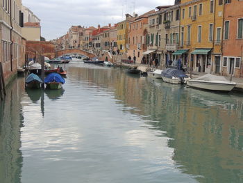 View of boats in canal