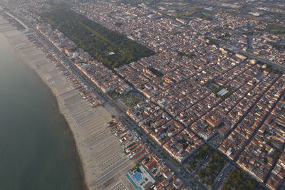 Aerial photographic documentation of the city of viareggio tuscany italy