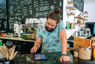 Man working on laptop