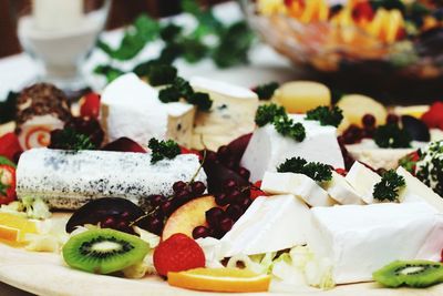 Close-up of food served in plate