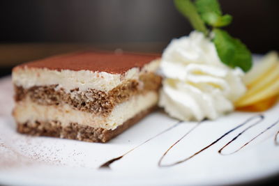 Close-up of cake in plate