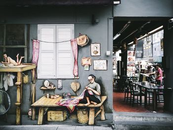 Men sitting on table