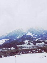 Snow covered mountain range