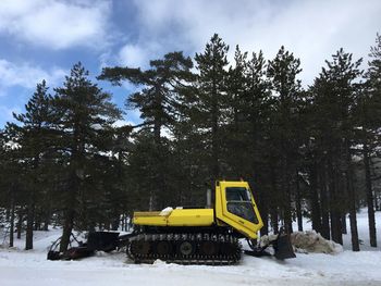 Snow machine on troodos mountain