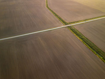 High angle view of agricultural field