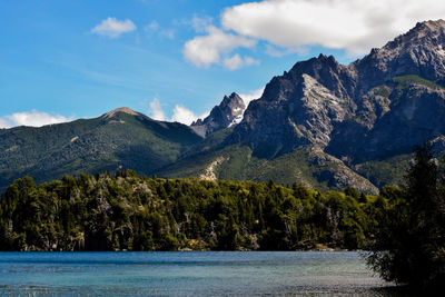 Scenic view of mountains against sky in bariloche - argentina. lago moreno.