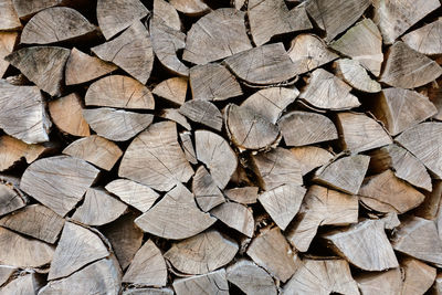 Full frame shot of logs in forest