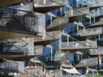 Low angle view of modern buildings in city