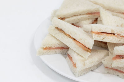 High angle view of bread in plate