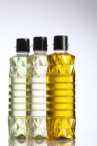 Close-up of cooking oil against white background