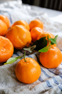 High angle view of orange fruit