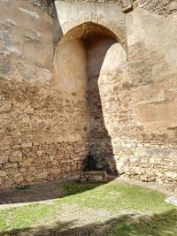 Low angle view of old ruin