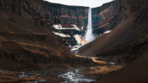 Scenic view of waterfall