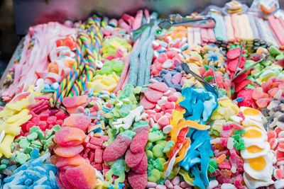 Close-up of colorful candies for sale