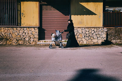 Man sitting on bicycle