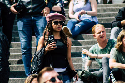 Group of people enjoying music concert