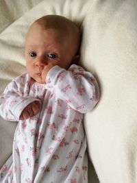 Close-up portrait of cute baby girl