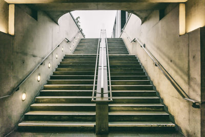 Empty steps in subway station