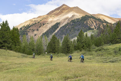 Tourists on mountain