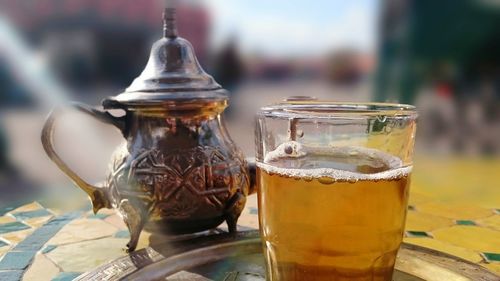 Close-up of drink on table