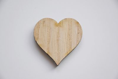 Close-up of heart shape against white background