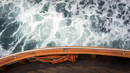 High angle view of nautical vessel in sea