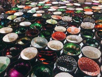 Full frame shot of multi colored market stall