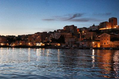 View of river with buildings in background