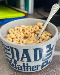 Close-up of breakfast on table