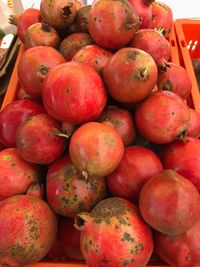 High angle view of fruits for sale in market