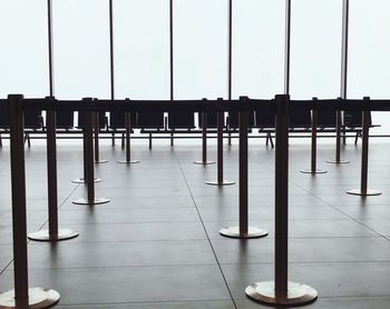 Partition poles at airport departure area