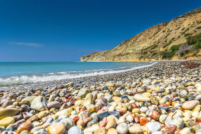 Sea, beach and pebble stones. summer vacation