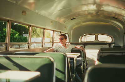 Passenger in empty bus