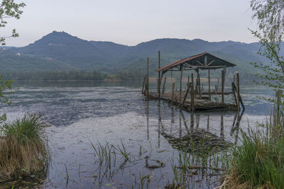 Scenic view of lake against mountains