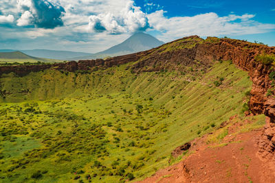 Scenic view of mountains against sky