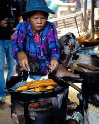 Woman eating food